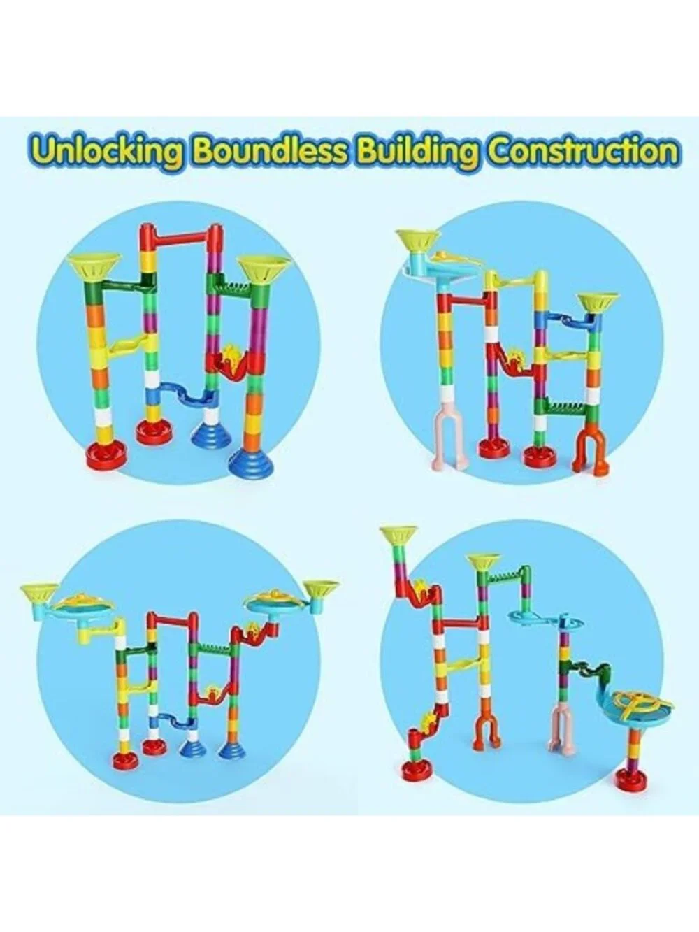 STEM Marble Run Toy Set - 110pcs Educational Maze Kit for Kids, Building Blocks